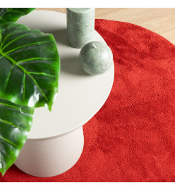Tapis OVIEDO à poils courts rouge Ø 160 cm