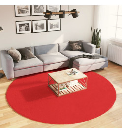 Tapis OVIEDO à poils courts rouge Ø 240 cm