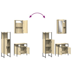 Ensemble de meubles de salle de bain 3 pcs chêne sonoma