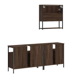 Ensemble de meubles de salle de bain 3 pcs Chêne marron