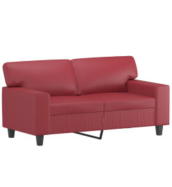 Ensemble de canapés 2 pcs et coussins rouge bordeaux similicuir