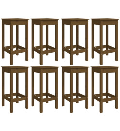 Ensemble de bar de jardin 9 pcs marron miel bois de pin massif