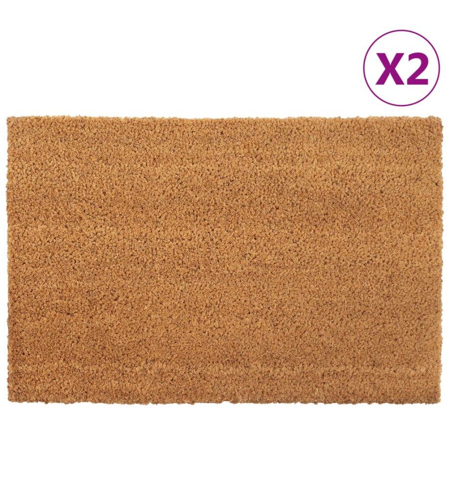 Tapis de porte 2 pcs naturel 40x60 cm fibre de coco touffeté