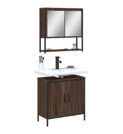 Ensemble de meubles de salle de bain 2 pcs Chêne marron