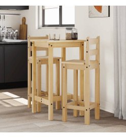 Ensemble de bar 3 pcs Bois de pin massif