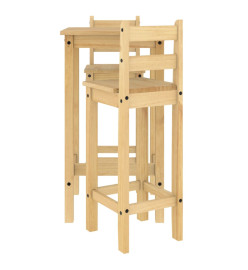 Ensemble de bar 3 pcs Bois de pin massif