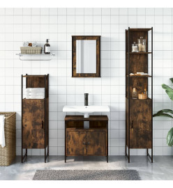 Ensemble de meubles de salle de bain 4 pcs Chêne fumé Bois