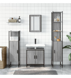 Ensemble de meubles de salle de bain 4 pcs Sonoma gris