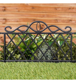 ProGarden Clôture de jardin décorative 5 pcs PP Noir 48x34 cm