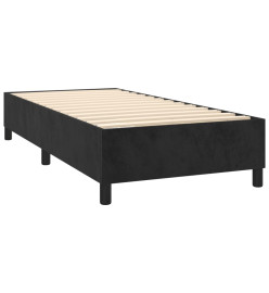 Lit à sommier tapissier avec matelas Noir 100x200 cm Velours