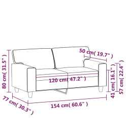 Canapé à 2 places Crème 120 cm Similicuir