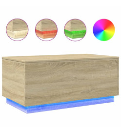 Table basse avec lumières LED chêne sonoma 90x50x40 cm