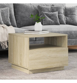 Table basse avec lumières LED chêne sonoma 50x49x40 cm