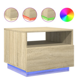 Table basse avec lumières LED chêne sonoma 50x49x40 cm