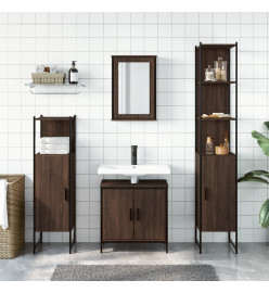 Ensemble de meubles de salle de bain 4 pcs Chêne marron