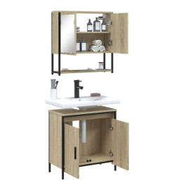 Ensemble de meubles de salle de bain 2 pcs chêne sonoma