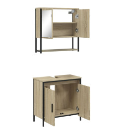 Ensemble de meubles de salle de bain 2 pcs chêne sonoma