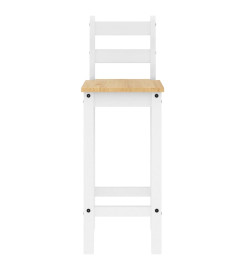 Ensemble de bar 3 pcs Blanc Bois de pin massif