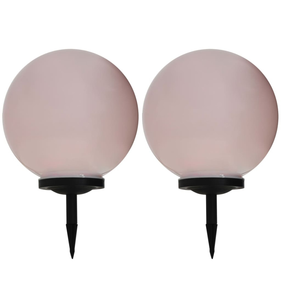 Lampes solaires sphériques LED de jardin 2 pcs 40 cm RVB