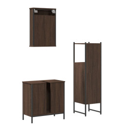 Ensemble de meubles de salle de bain 3 pcs Chêne marron