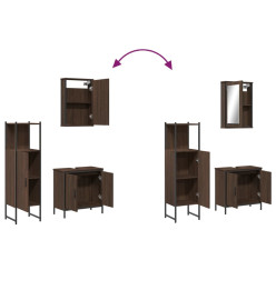 Ensemble de meubles de salle de bain 3 pcs Chêne marron