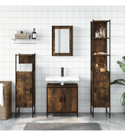 Ensemble de meubles de salle de bain 4 pcs Chêne fumé Bois