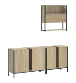 Ensemble de meubles de salle de bain 3 pcs chêne sonoma