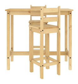 Ensemble de bar 3 pcs Bois de pin massif