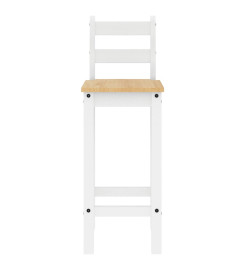 Ensemble de bar 3 pcs Blanc Bois de pin massif