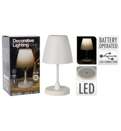 H&S Collection Lampe de table rechargeable LED blanc 13x30 cm