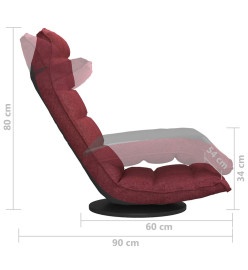 Chaise de sol pivotante Rouge bordeaux Tissu