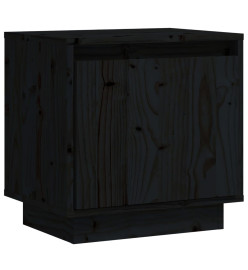 Table de chevet Noir 40x30x40 cm Bois de pin solide