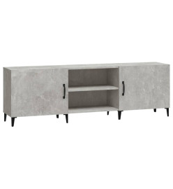 Meuble TV gris béton 150x30x50 cm bois d'ingénierie