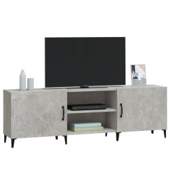 Meuble TV gris béton 150x30x50 cm bois d'ingénierie