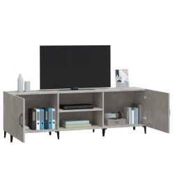 Meuble TV gris béton 150x30x50 cm bois d'ingénierie