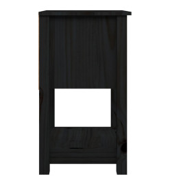 Table de chevet Noir 40x35x61,5 cm Bois de pin massif