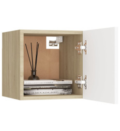 Meubles TV muraux 4 pcs Blanc et chêne sonoma 30,5x30x30 cm