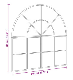 Miroir mural noir 80x80 cm arche fer