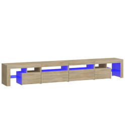 Meuble TV avec lumières LED Chêne sonoma 260x36,5x40 cm