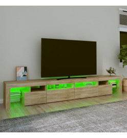 Meuble TV avec lumières LED Chêne sonoma 260x36,5x40 cm