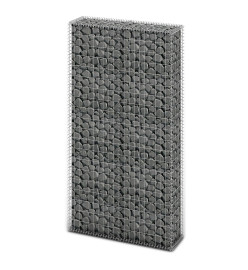 Mur de gabion avec pierres de verre et lampe LED 100x30x150 cm