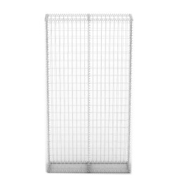 Mur de gabion avec pierres de verre et lampe LED 100x30x150 cm