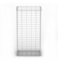 Mur de gabion avec pierres de verre et lampe LED 50x30x100 cm