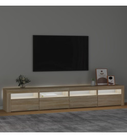 Meuble TV avec lumières LED Chêne sonoma 240x35x40 cm