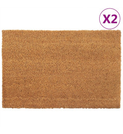 Tapis de porte 2 pcs naturel 40x60 cm fibre de coco touffeté