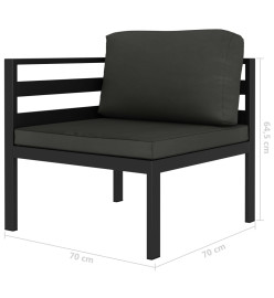 Salon de jardin 5 pcs avec coussins Aluminium Anthracite