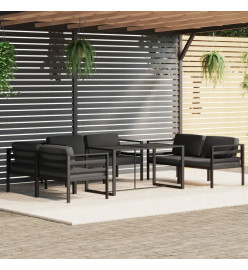 Salon de jardin 7 pcs avec coussins Aluminium Anthracite