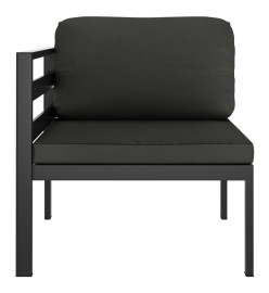 Salon de jardin 8 pcs avec coussins Aluminium Anthracite
