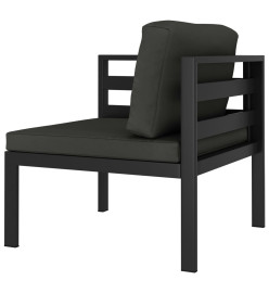 Salon de jardin 8 pcs avec coussins Aluminium Anthracite