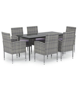 Ensemble à manger de jardin avec coussins 7 pcs Anthracite